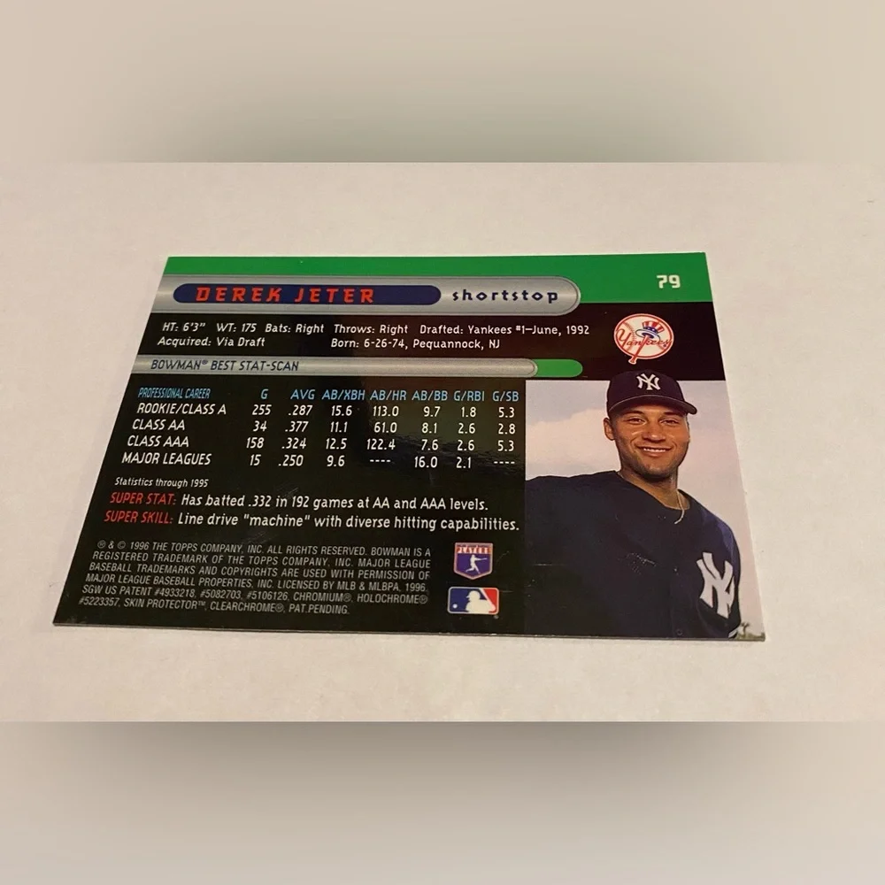 Derek Jeter Rookie Gold Foil Bowman's Best Baseball Card Vintage Collectible